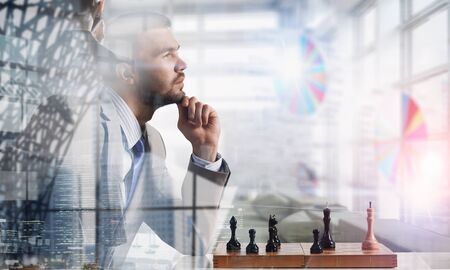 He needs winning strategy . Mixed mediaの写真素材