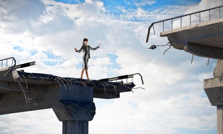 Overcoming problems and difficulties . Mixed mediaの写真素材