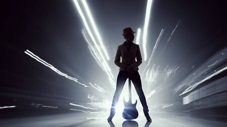 Music is her lifestyle . Mixed mediaの写真素材