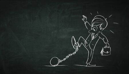 Cartoon image of business personage . Mixed mediaの写真素材