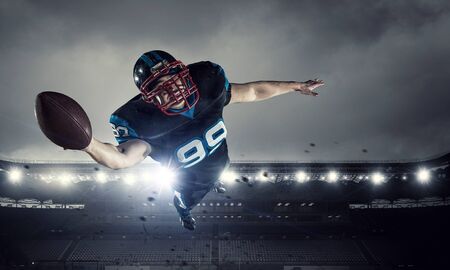 American football player . Mixed mediaの写真素材