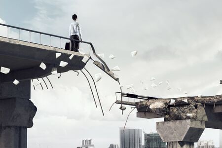 Overcoming problems and difficulties . Mixed mediaの写真素材