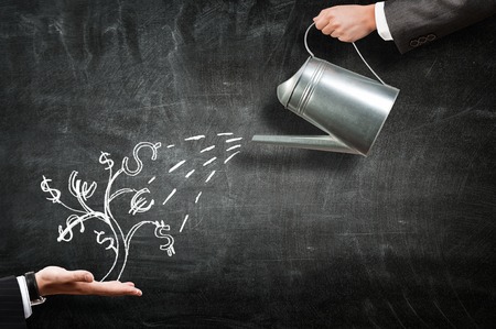 Invest right to get income . Mixed mediaの写真素材