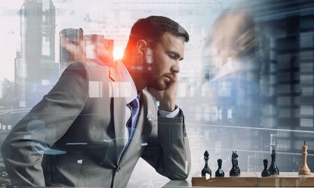 He needs winning strategy . Mixed mediaの写真素材