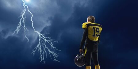 American football player . Mixed mediaの写真素材