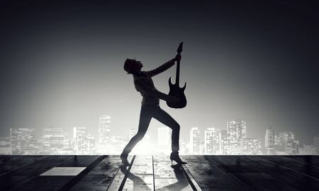 Music is her lifestyle . Mixed mediaの写真素材