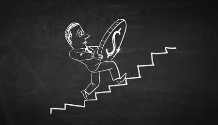 Cartoon image of business personage . Mixed mediaの写真素材