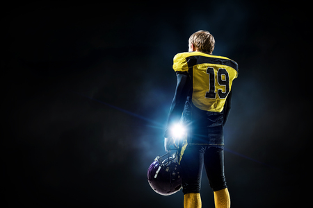 American football player . Mixed mediaの写真素材