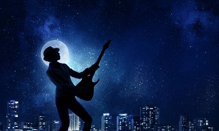 Music is her lifestyle . Mixed mediaの写真素材