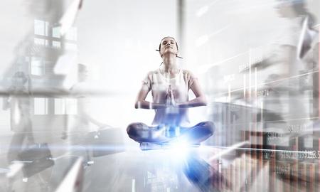 Business and healthy life balance . Mixed mediaの写真素材