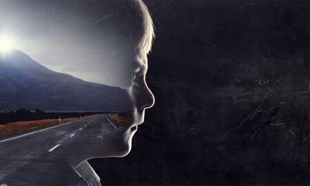 Little guy dreaming . Mixed mediaの写真素材