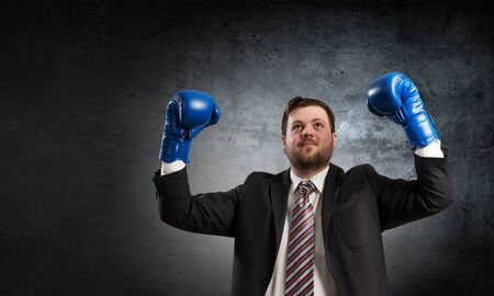 He is fighting for success . Mixed mediaの写真素材