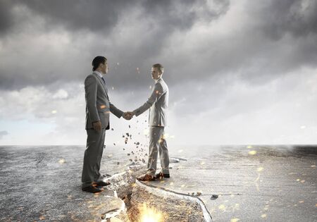 Rejoining to overcome crisis . Mixed mediaの写真素材