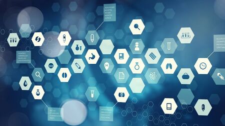 Medicine abstract background . Mixed mediaの写真素材