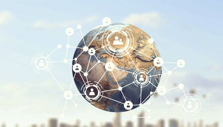 Global connections concept . Mixed mediaの写真素材
