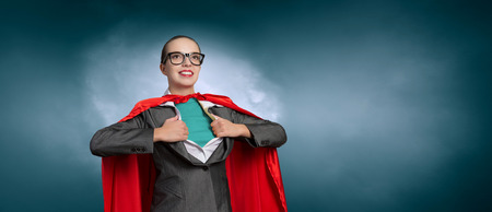 Concept of be super in business . Mixed mediaの写真素材