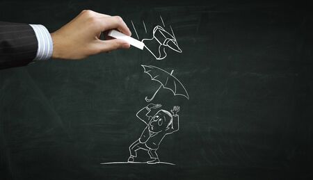 Cartoon image of business personage . Mixed mediaの写真素材