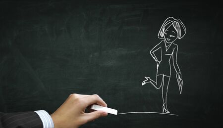 Cartoon image of business personage . Mixed mediaの写真素材