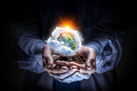 Our planet needs care and love . Mixed mediaの写真素材