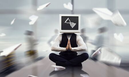 Problem of television addiction . Mixed media . Mixed mediaの写真素材