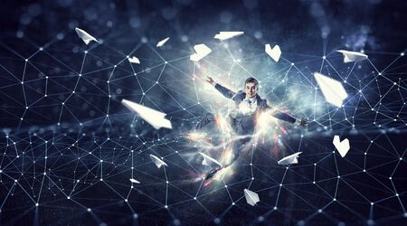 Business on the move. Mixed media . Mixed mediaの写真素材