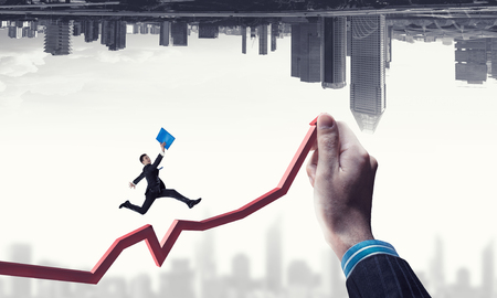 Climbing up to success . Mixed mediaの写真素材