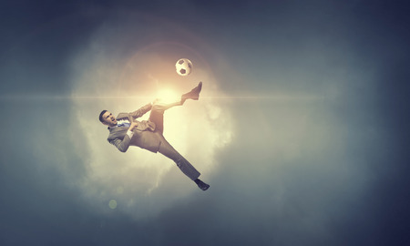 He is leader and forward player    . Mixed mediaの写真素材