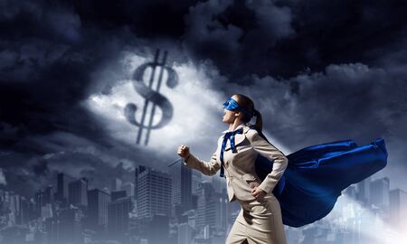 Strong and powerful as super hero    . Mixed mediaの写真素材