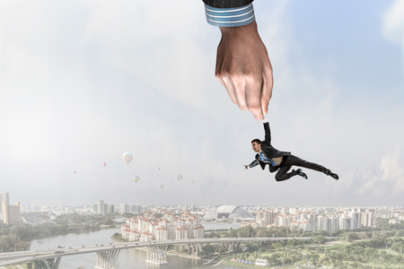 Hand of law and justice . Mixed mediaの写真素材