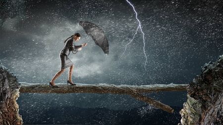 Overcoming challenges and crisis . Mixed media . Mixed mediaの写真素材