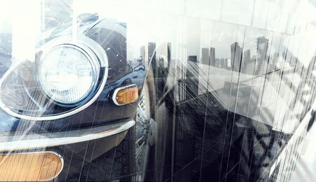 Close of elegant car . Mixed mediaの写真素材