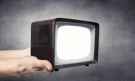 Problem of television addiction . Mixed mediaの写真素材