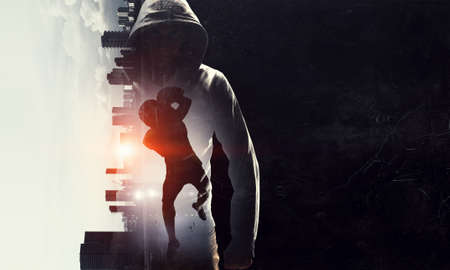 American football game . Mixed mediaの写真素材