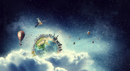 Our Earth planet . Mixed media . Mixed mediaの写真素材