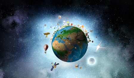 Planet Earth in outer space. Elements of this image are furnished by NASAの写真素材