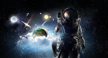 Astronaut in space suit.