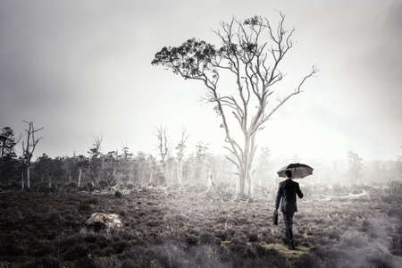 Looking for quiet place . Mixed mediaの写真素材