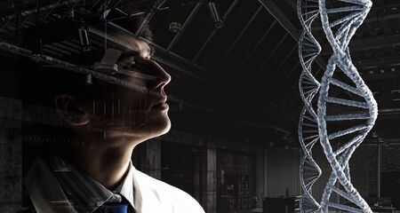 Portrait of handsome doctor . Mixed mediaの写真素材