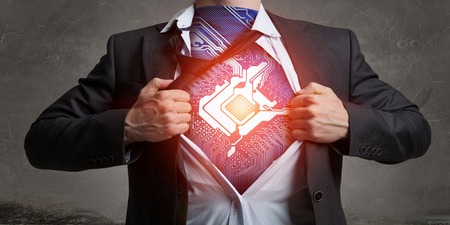 He is super and powerful . Mixed mediaの写真素材