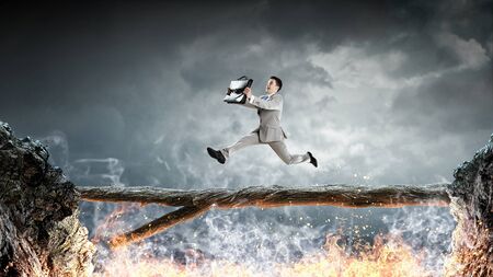 Overcoming fear of failure . Mixed media . Mixed mediaの写真素材