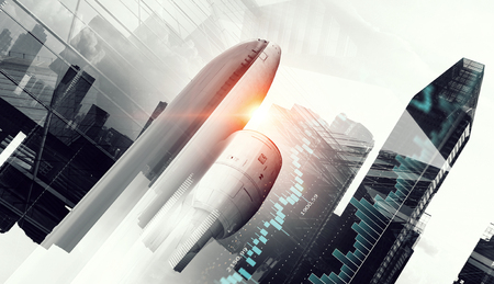 Business center background. Mixed media . Mixed mediaの写真素材