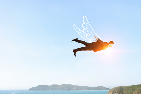 Feeling free and happy. Mixed media . Mixed mediaの写真素材