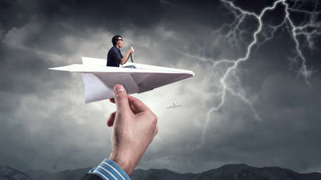 He is relaxed and careless . Mixed mediaの写真素材