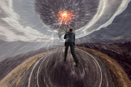 He is not going to stop . Mixed mediaの写真素材