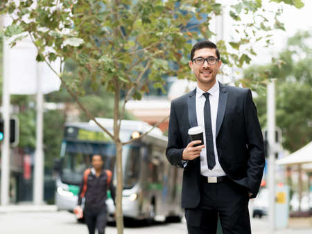 Portrait of handsome businessman outdoor