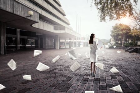 Lost among city streetsの写真素材