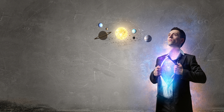 He is super and powerfulの写真素材