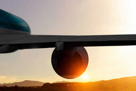 Airliner high in sky