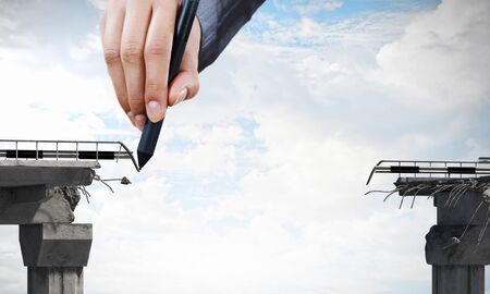 Industrial construction services . Mixed media . Mixed mediaの写真素材