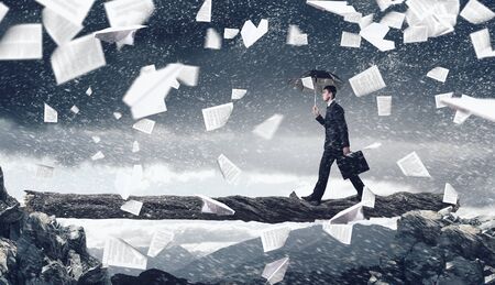 Overcome fear of failure . Mixed mediaの写真素材